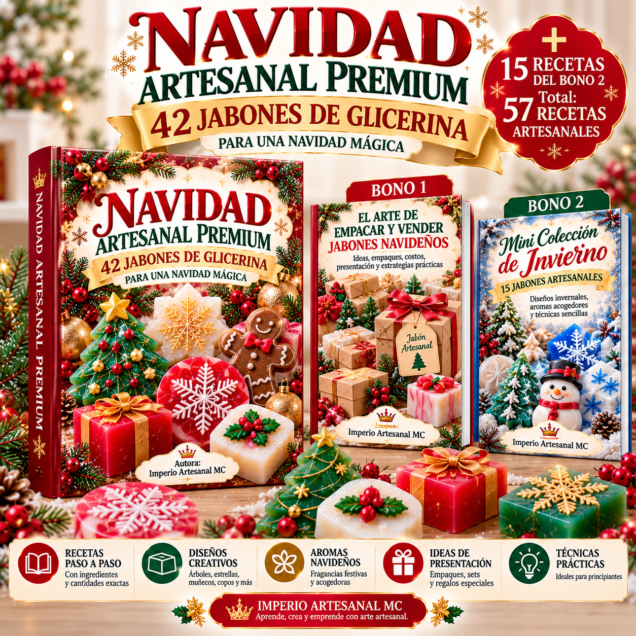 Navidad Artesanal Premium - Colección Completa de 57 Recetas y Libros